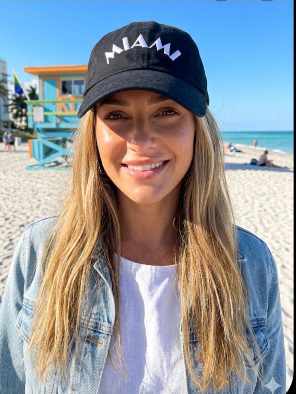 PINK Victoria's Secret Black Baseball Cap with White MIAMI Embroidery